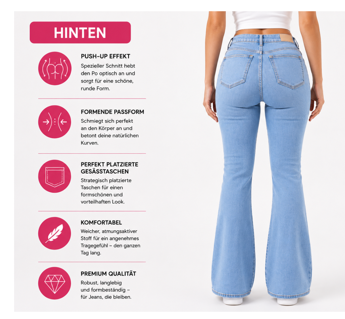 BBL Jeans mit Push-Up Effekt