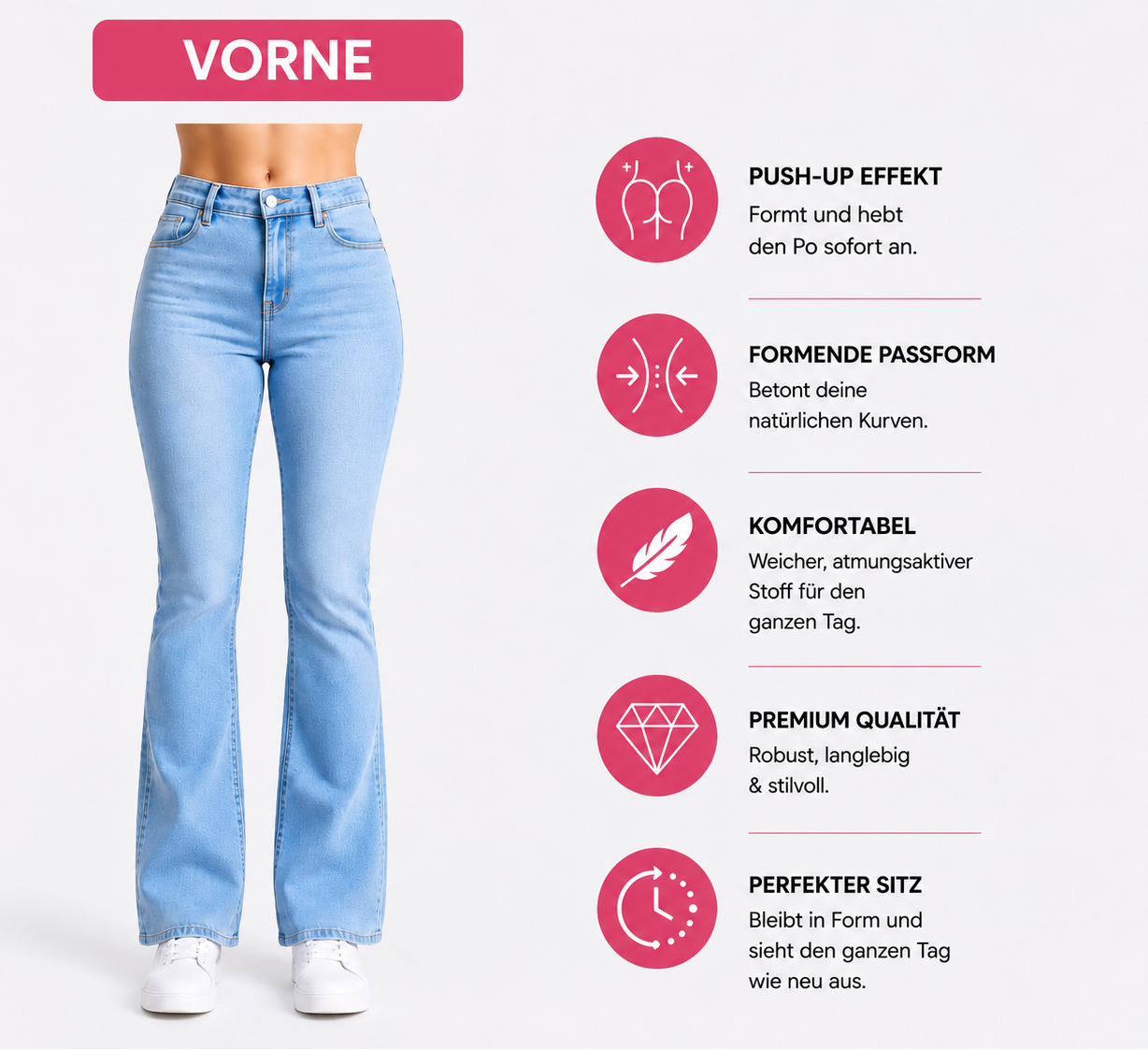 BBL Jeans mit Push-Up Effekt